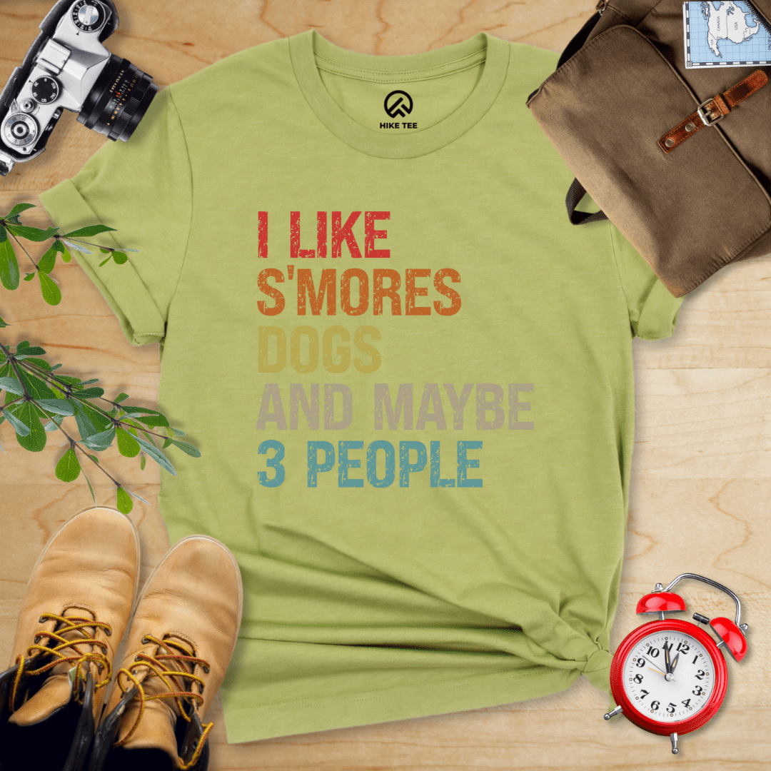 Hike Tee T-Shirt Heather Green / S I Like S'mores Dogs Shirt