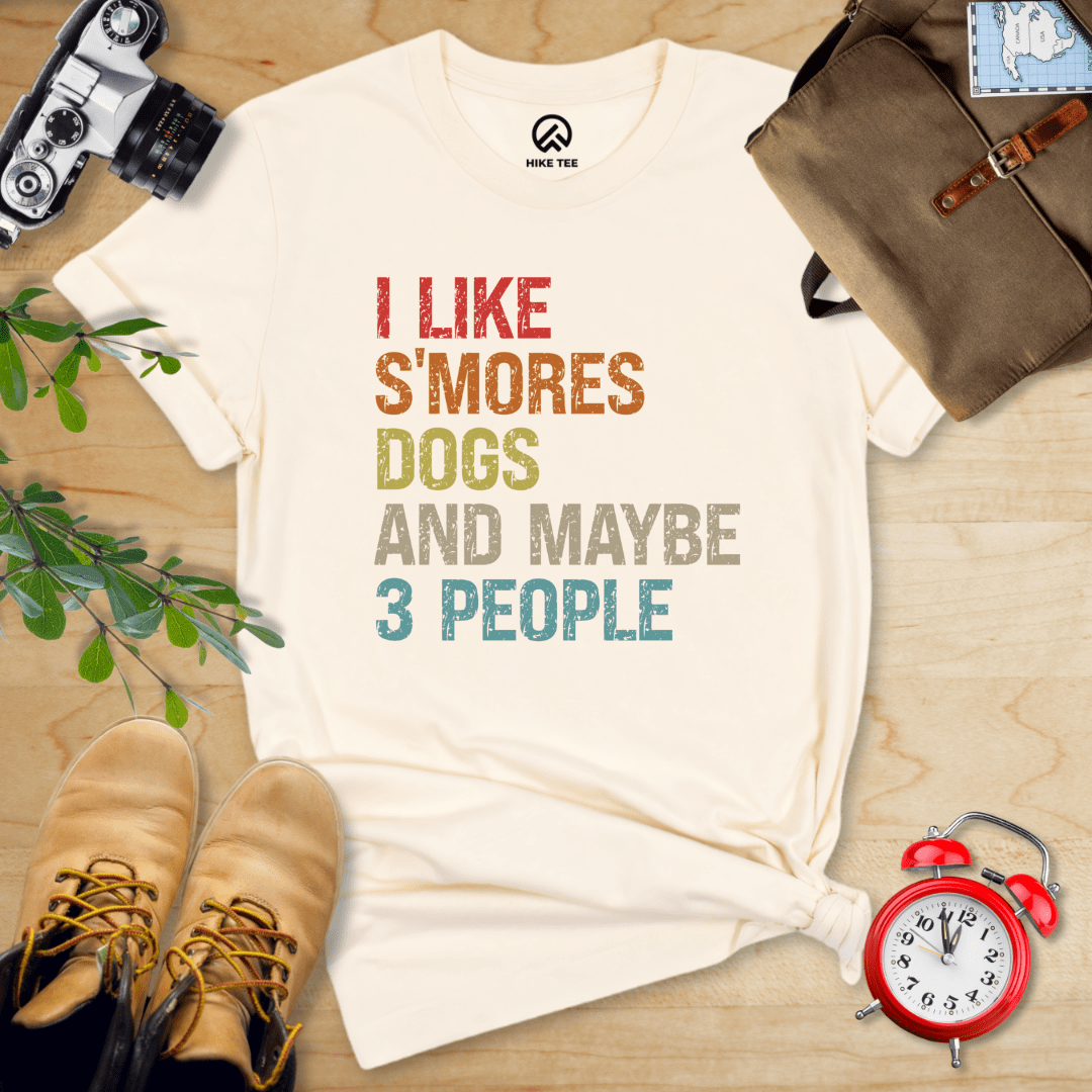 Hike Tee T-Shirt Natural / S I Like S'mores Dogs Shirt