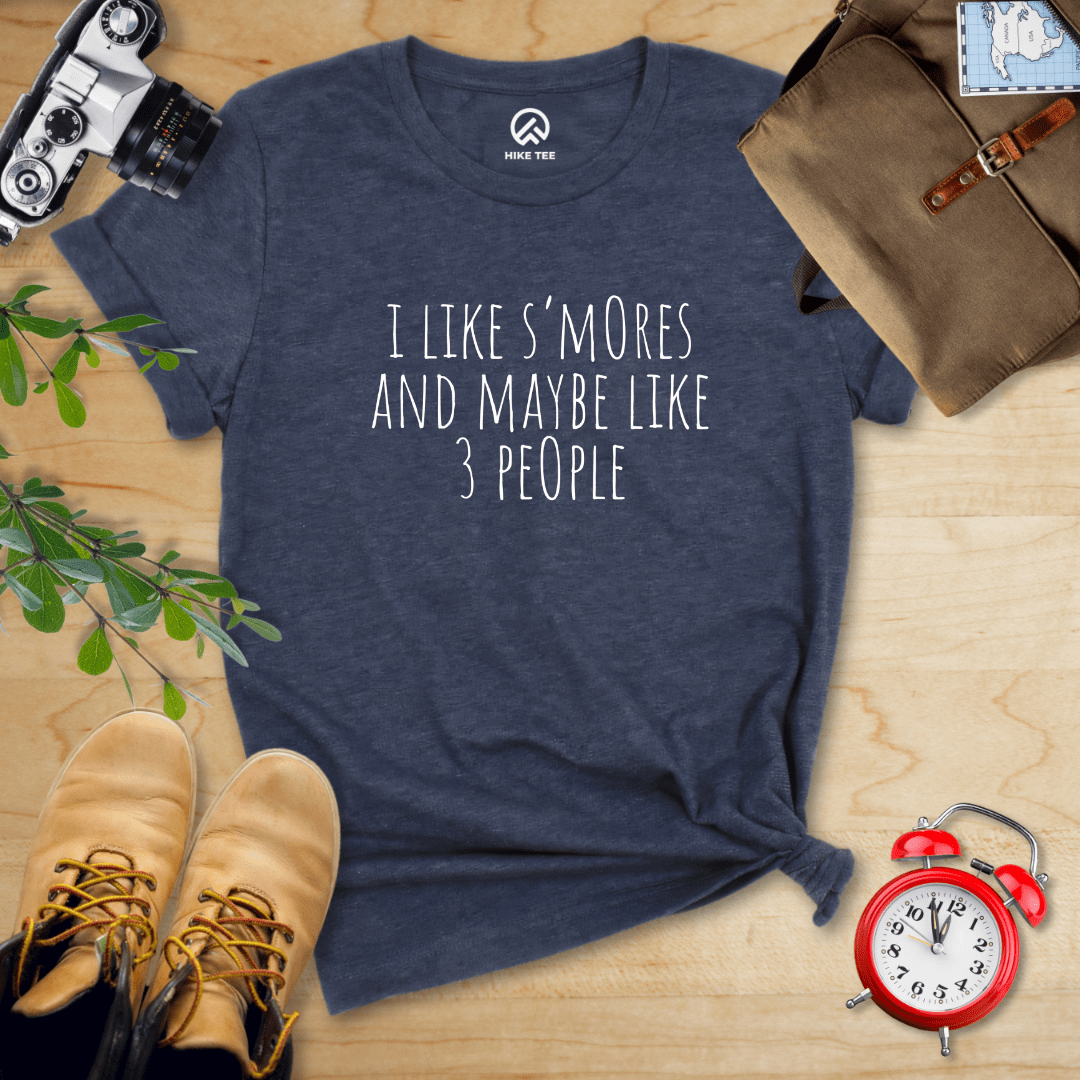 Hike Tee T-Shirt Heather Navy / S I like S'mores Shirt