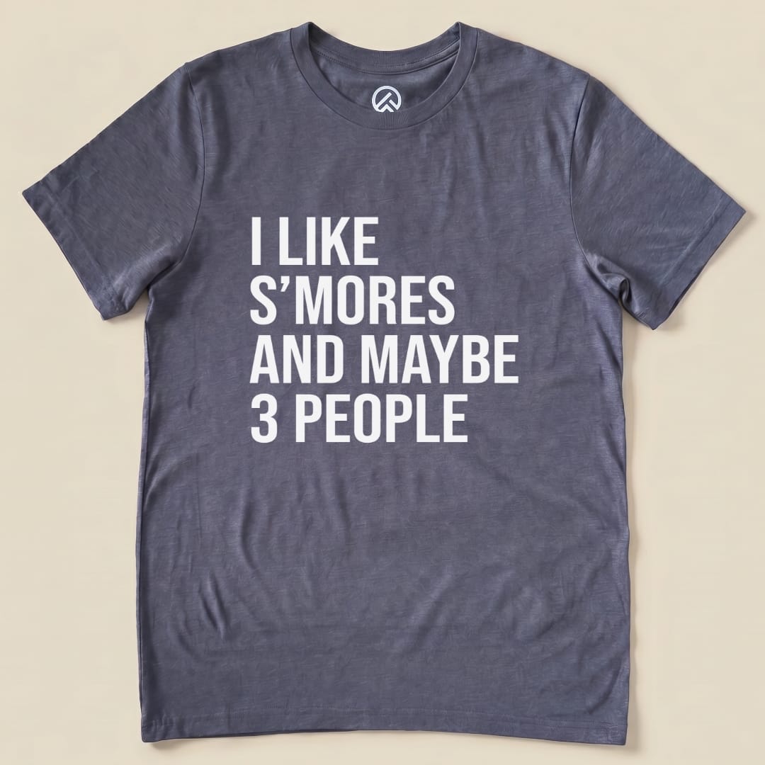 I Like S'mores Shirt Hike Tee T-Shirt Heather Navy / S