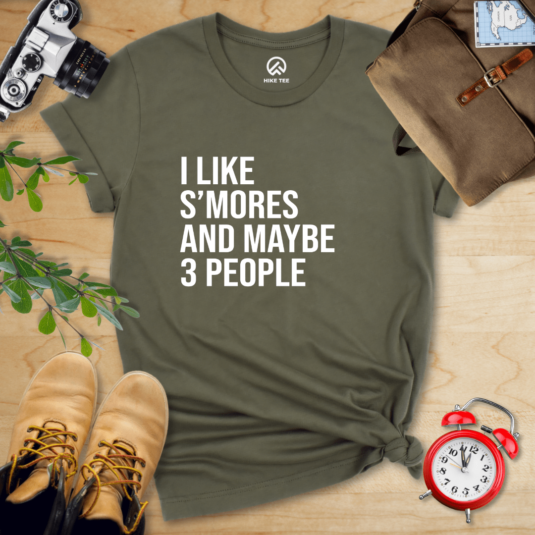 Hike Tee T-Shirt Military Green / S I Like S'mores Shirt