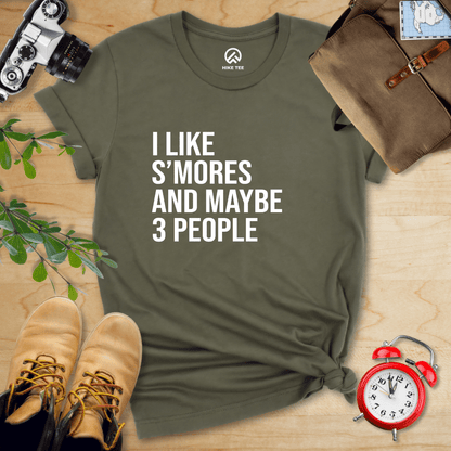 Hike Tee T-Shirt Military Green / S I Like S'mores Shirt