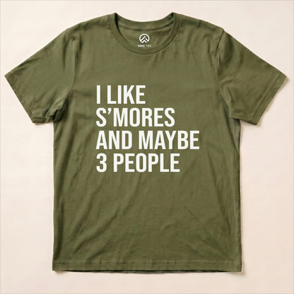 I Like S'mores Shirt Hike Tee T-Shirt Military Green / S