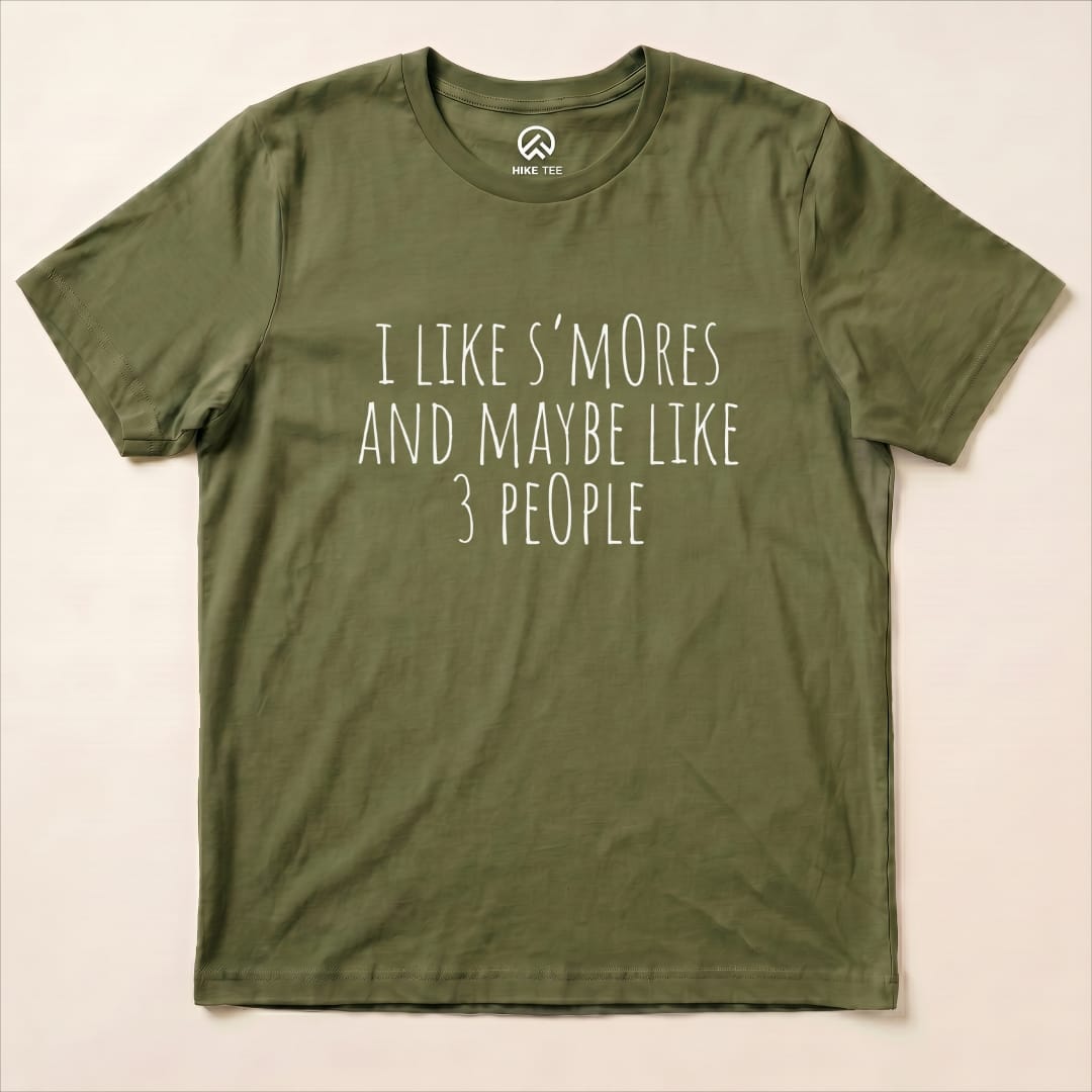 I like S'mores Shirt Hike Tee T-Shirt Military Green / S