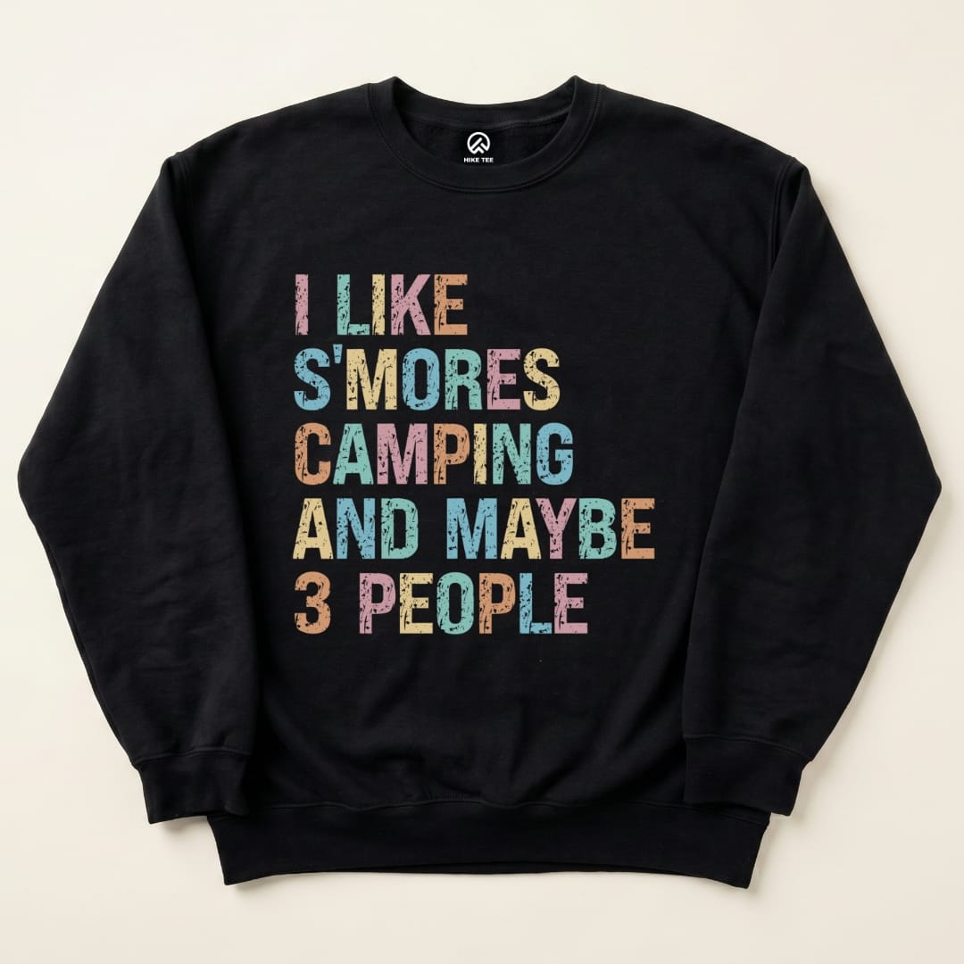 I Like S'mores Sweatshirt Hike Tee Sweatshirt Black / S