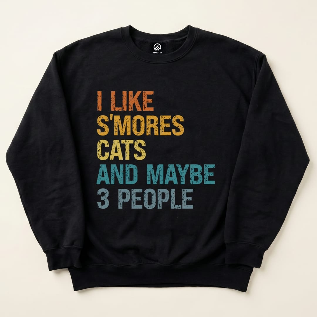 I like S'mores Sweatshirt Hike Tee Sweatshirt Black / S