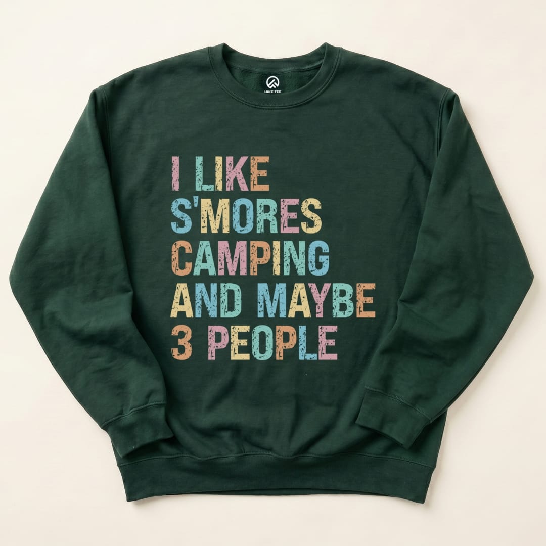 I Like S'mores Sweatshirt Hike Tee Sweatshirt Forest Green / S