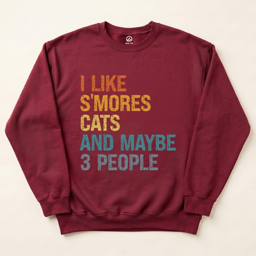 I like S'mores Sweatshirt Hike Tee Sweatshirt Maroon / S