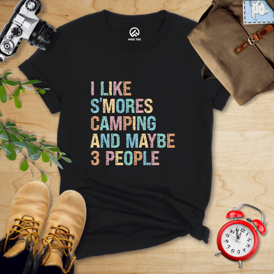 Hike Tee T-Shirt Black / S I like Smores Camping Shirt
