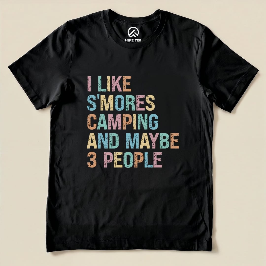 I like Smores Camping Shirt Hike Tee T-Shirt Black / S
