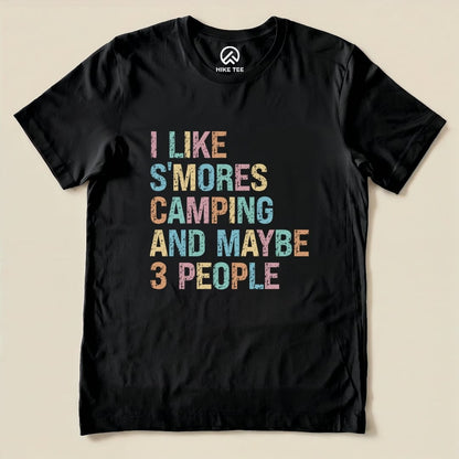 I like Smores Camping Shirt Hike Tee T-Shirt Black / S