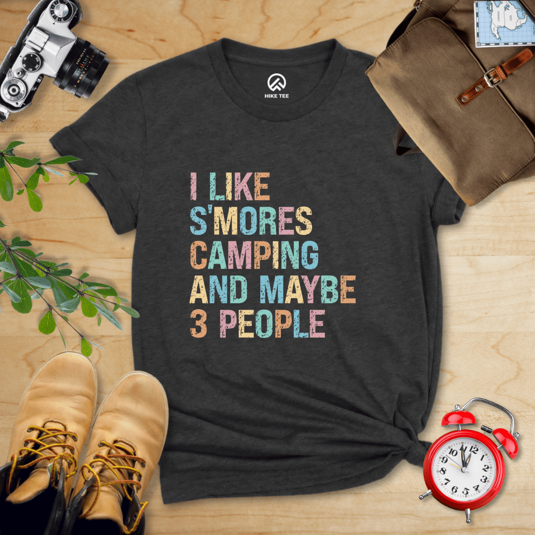 Hike Tee T-Shirt Dark Grey Heather / S I like Smores Camping Shirt