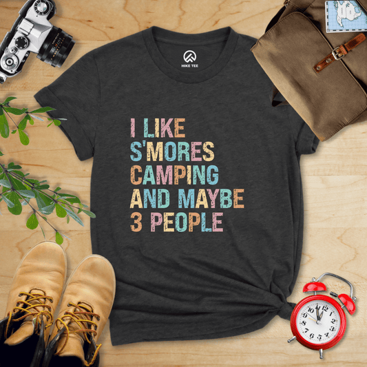 Hike Tee T-Shirt Dark Grey Heather / S I like Smores Camping Shirt