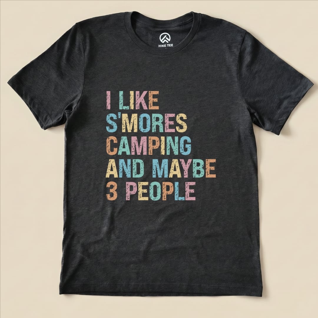 I like Smores Camping Shirt Hike Tee T-Shirt Dark Grey Heather / S