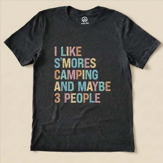 I like Smores Camping Shirt Hike Tee T-Shirt Dark Grey Heather / S