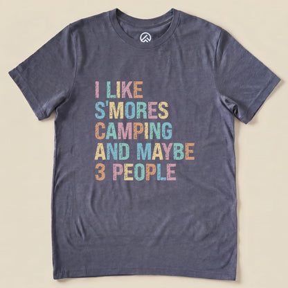I like Smores Camping Shirt Hike Tee T-Shirt Heather Navy / S
