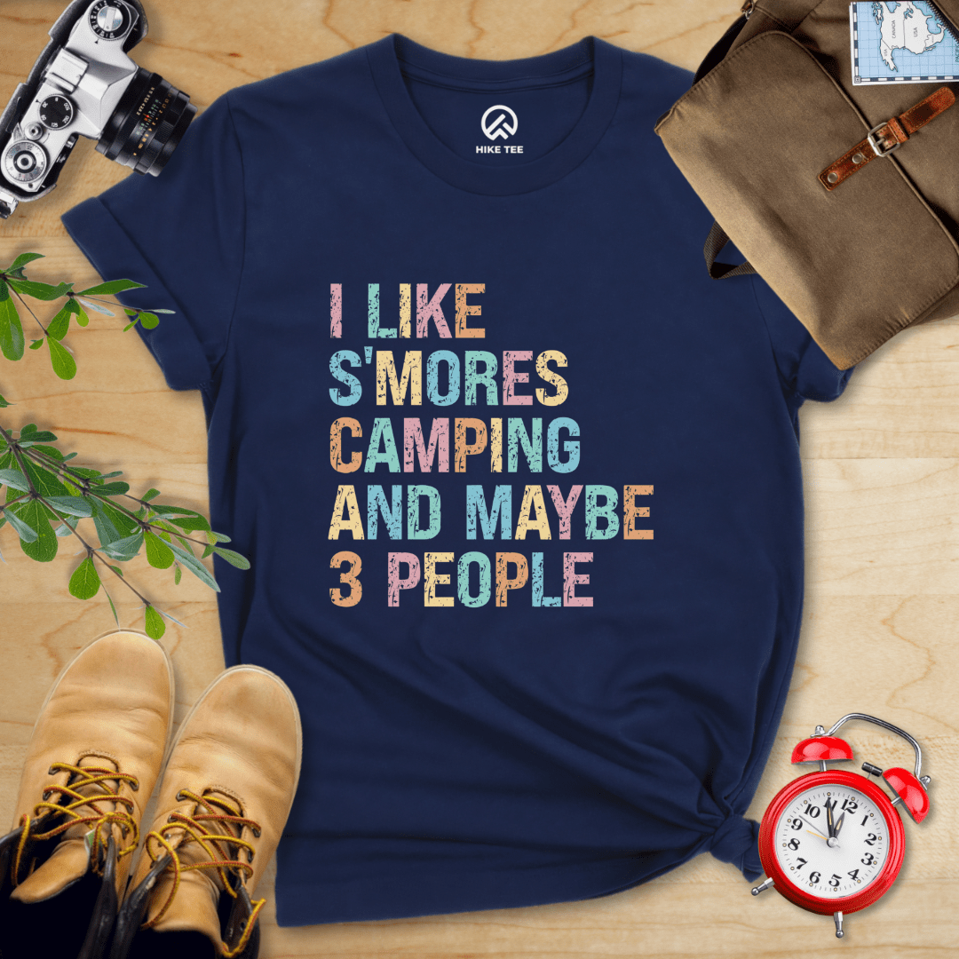 Hike Tee T-Shirt Navy / S I like Smores Camping Shirt