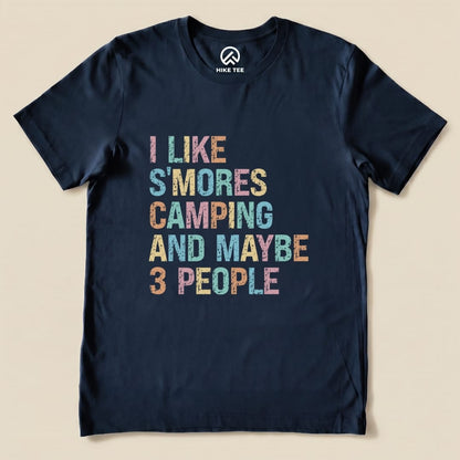 I like Smores Camping Shirt Hike Tee T-Shirt Navy / S