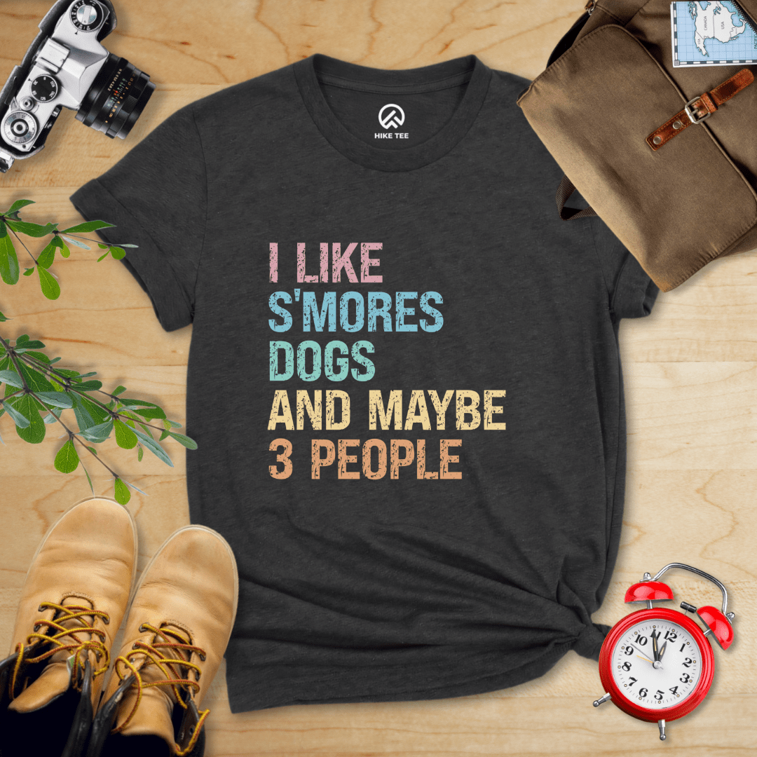 Hike Tee T-Shirt Dark Grey Heather / S I like Smores Dogs Shirt