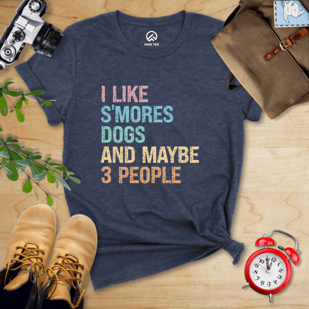 Hike Tee T-Shirt Heather Navy / S I like Smores Dogs Shirt