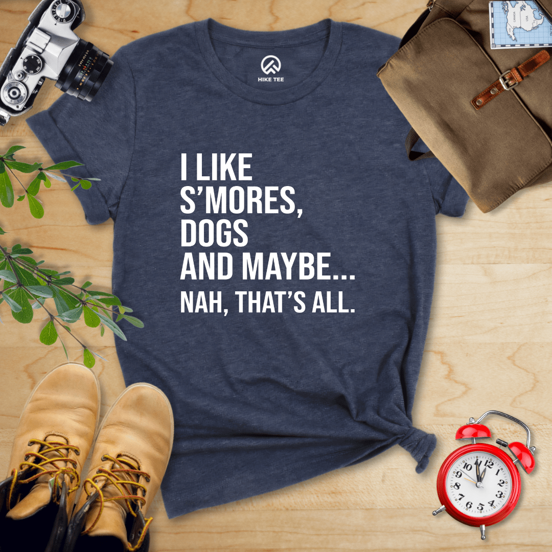 Hike Tee T-Shirt Heather Navy / S I Like Smores Shirt