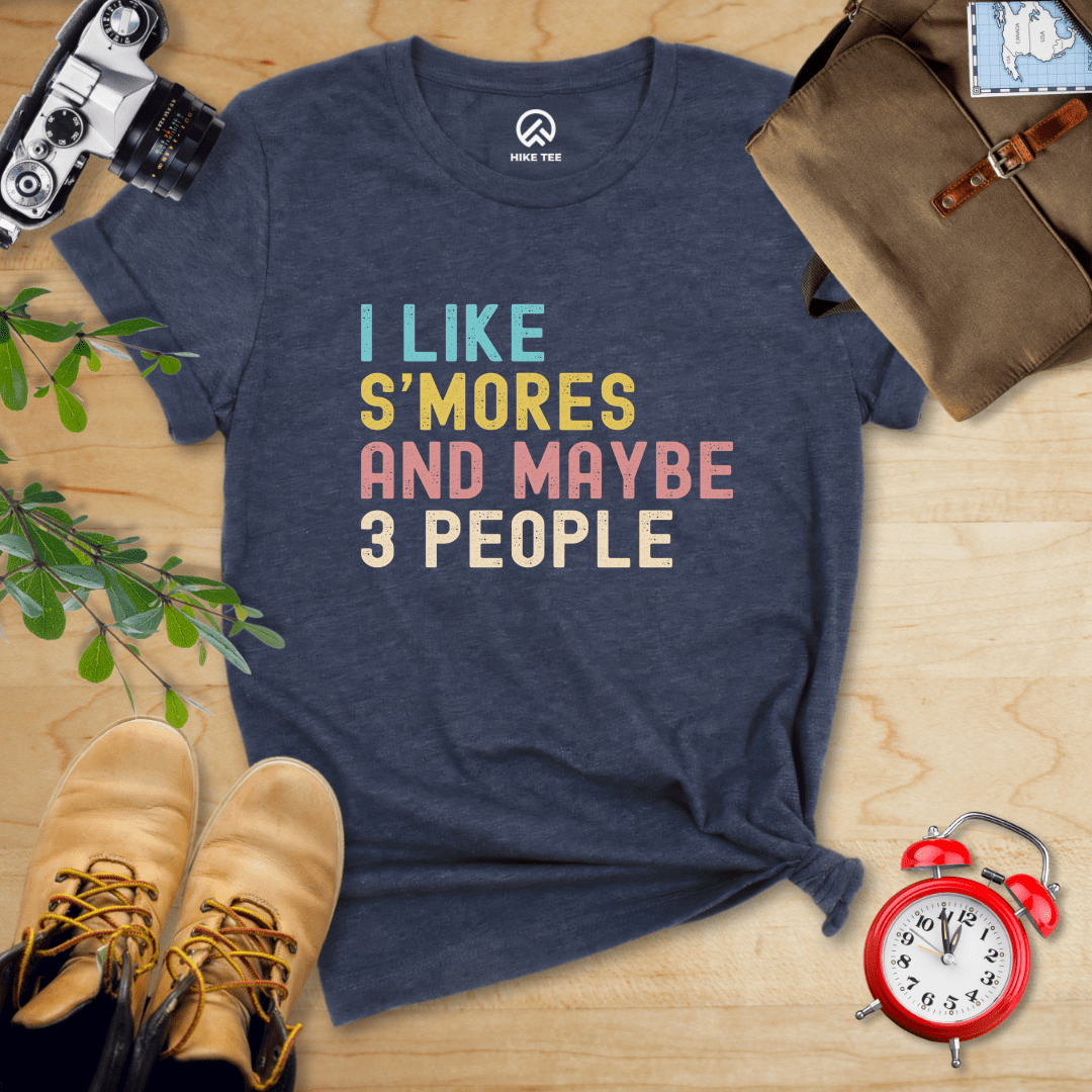 Hike Tee T-Shirt Heather Navy / S I like Smores Shirt