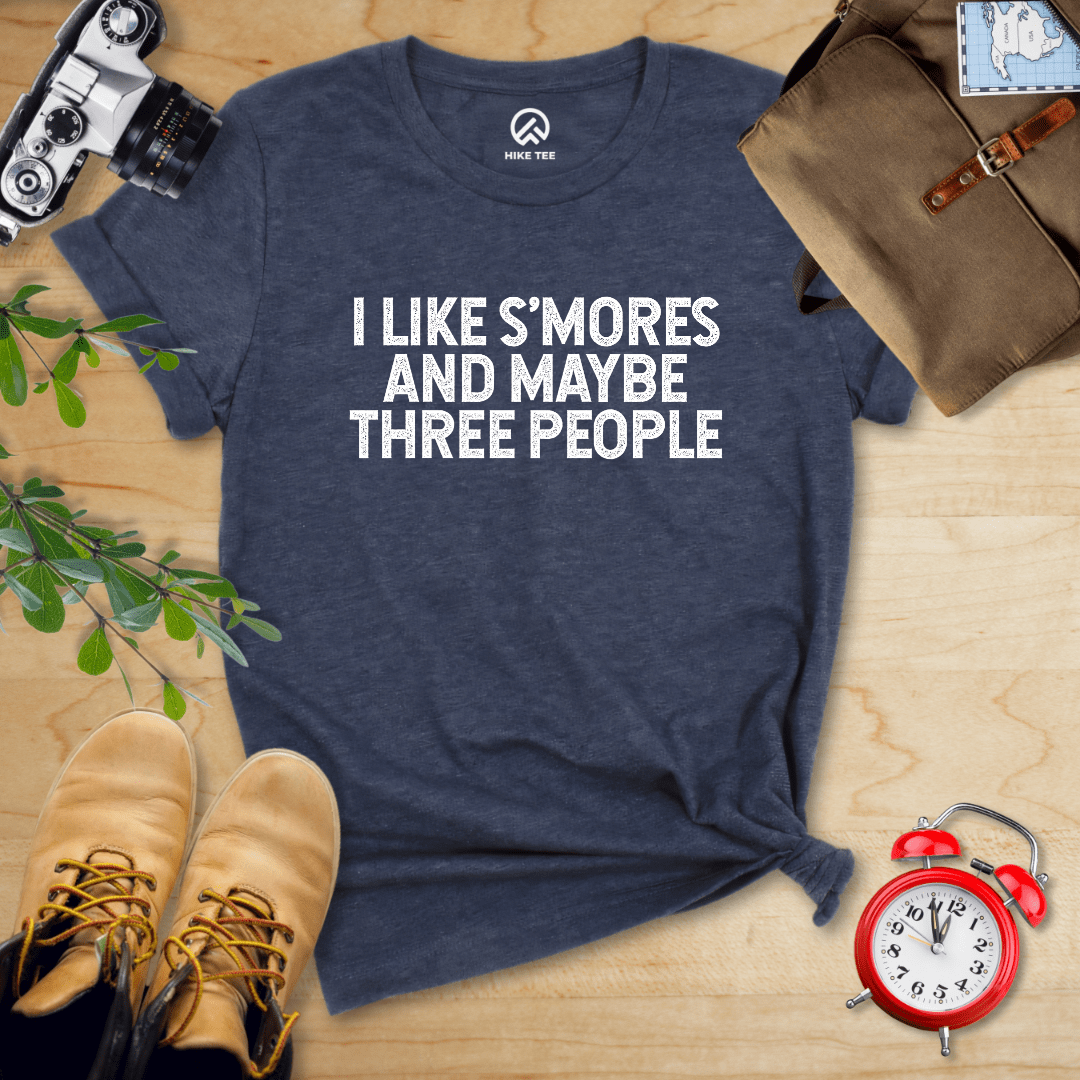 Hike Tee T-Shirt Heather Navy / S I Like Smores Shirt