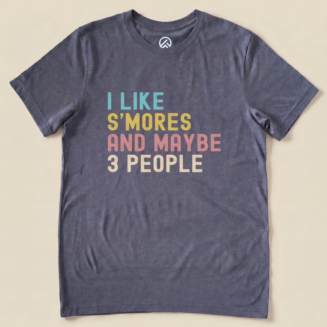 I like Smores Shirt Hike Tee T-Shirt Heather Navy / S