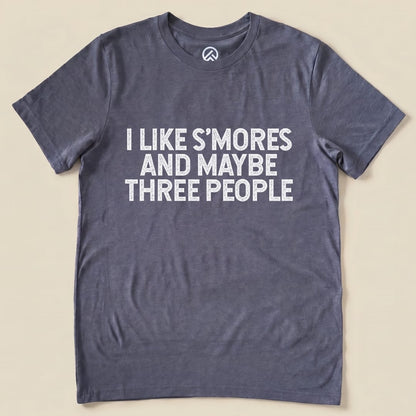 I Like Smores Shirt Hike Tee T-Shirt Heather Navy / S