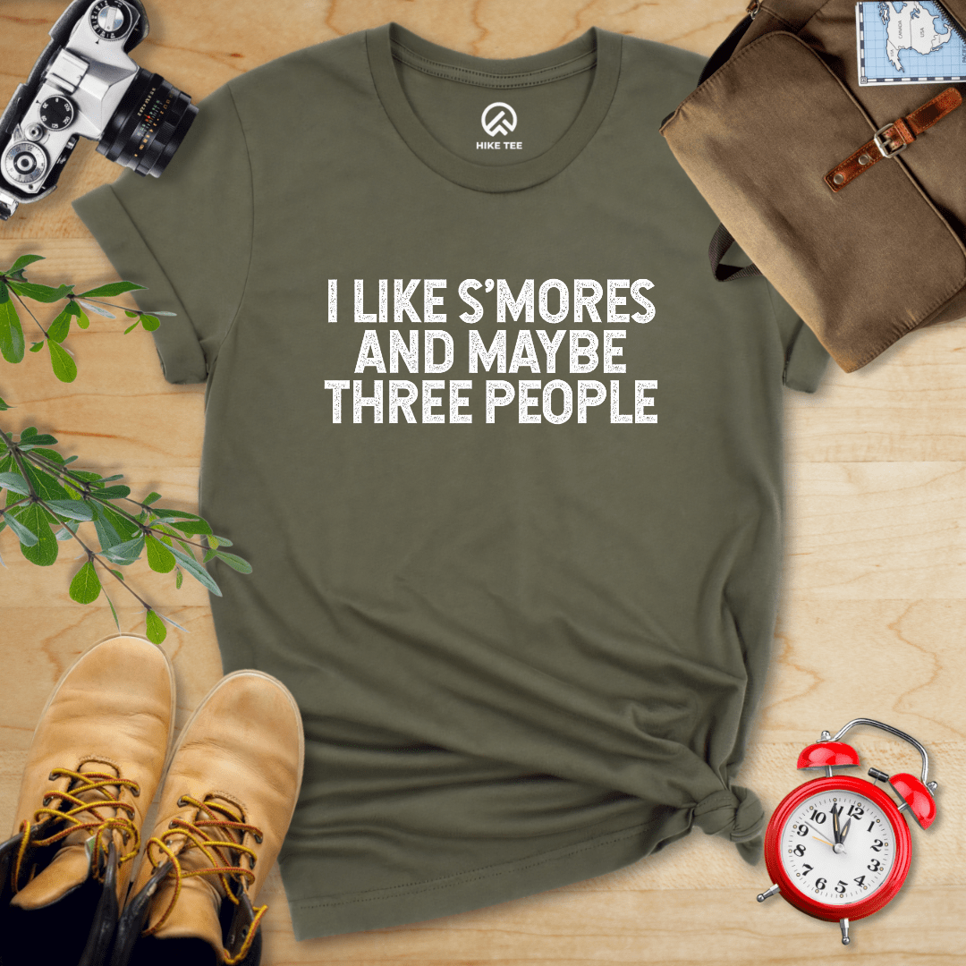 Hike Tee T-Shirt Military Green / S I Like Smores Shirt