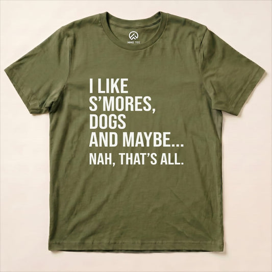 I Like Smores Shirt Hike Tee T-Shirt Military Green / S