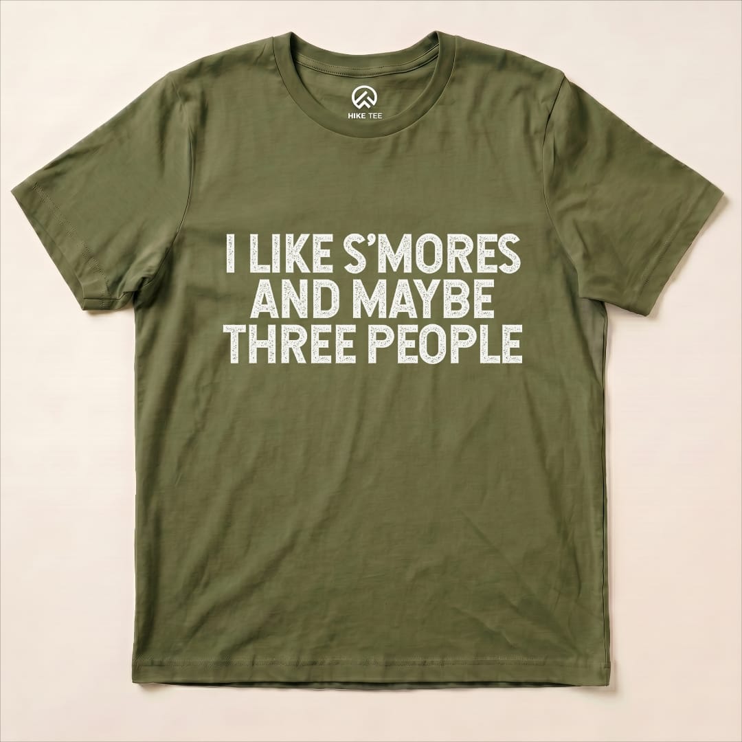 I Like Smores Shirt Hike Tee T-Shirt Military Green / S