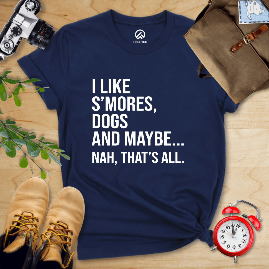 Hike Tee T-Shirt Navy / S I Like Smores Shirt