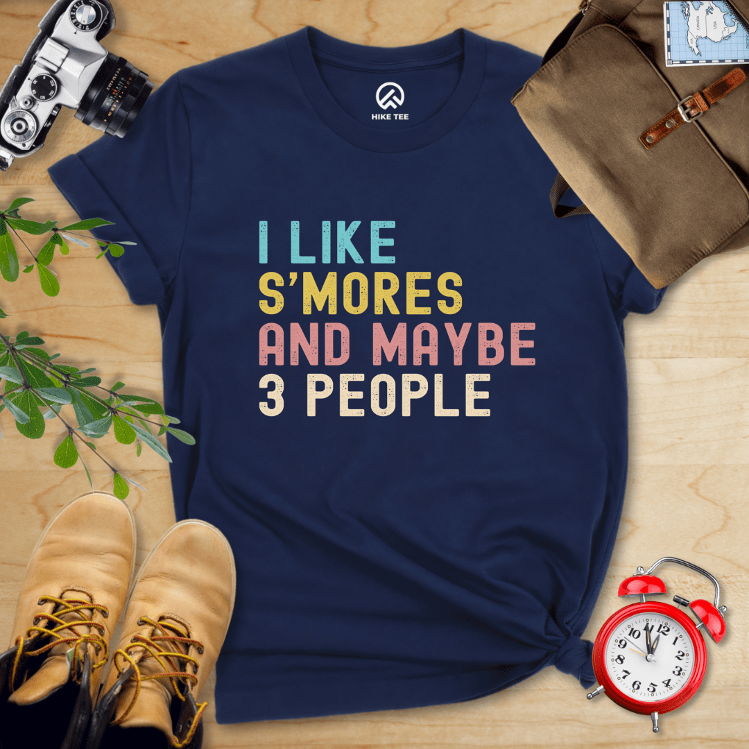 Hike Tee T-Shirt Navy / S I like Smores Shirt
