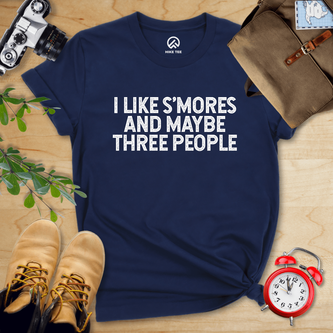Hike Tee T-Shirt Navy / S I Like Smores Shirt