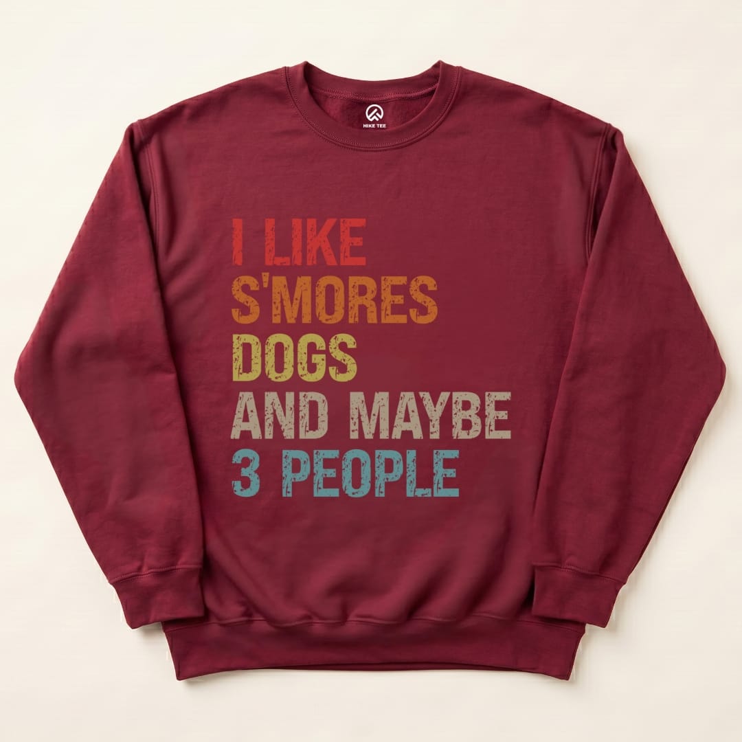 I like Smores Sweatshirt Hike Tee Sweatshirt Maroon / S