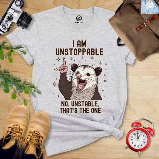 Hike Tee T-Shirt Athletic Heather / S I'm Unstoppable Possum Shirt