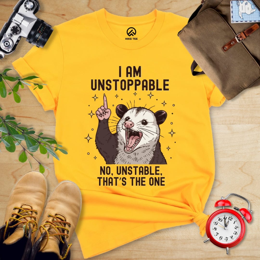 Hike Tee T-Shirt Gold / S I'm Unstoppable Possum Shirt