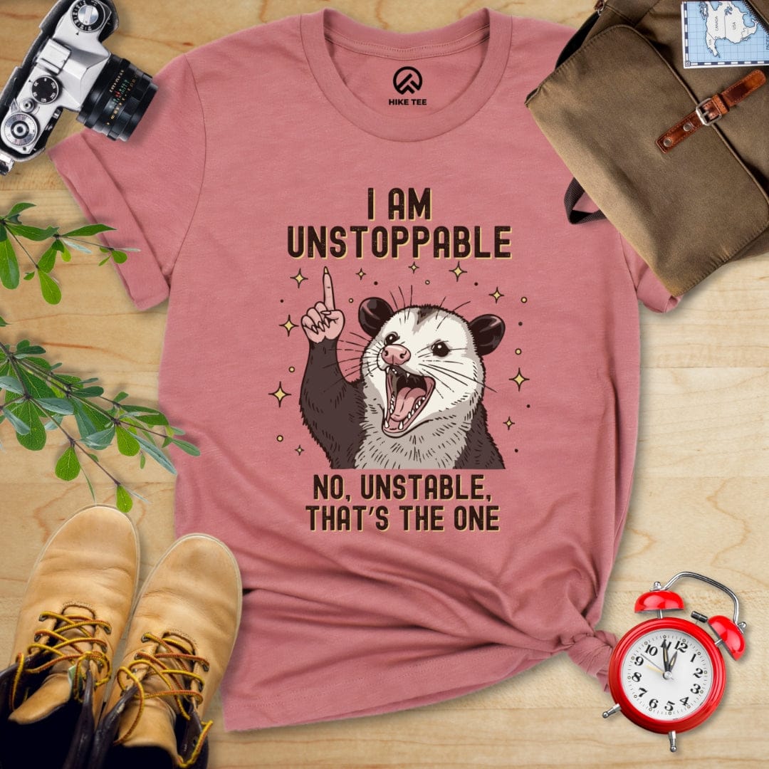 Hike Tee T-Shirt Heather Mauve / S I'm Unstoppable Possum Shirt