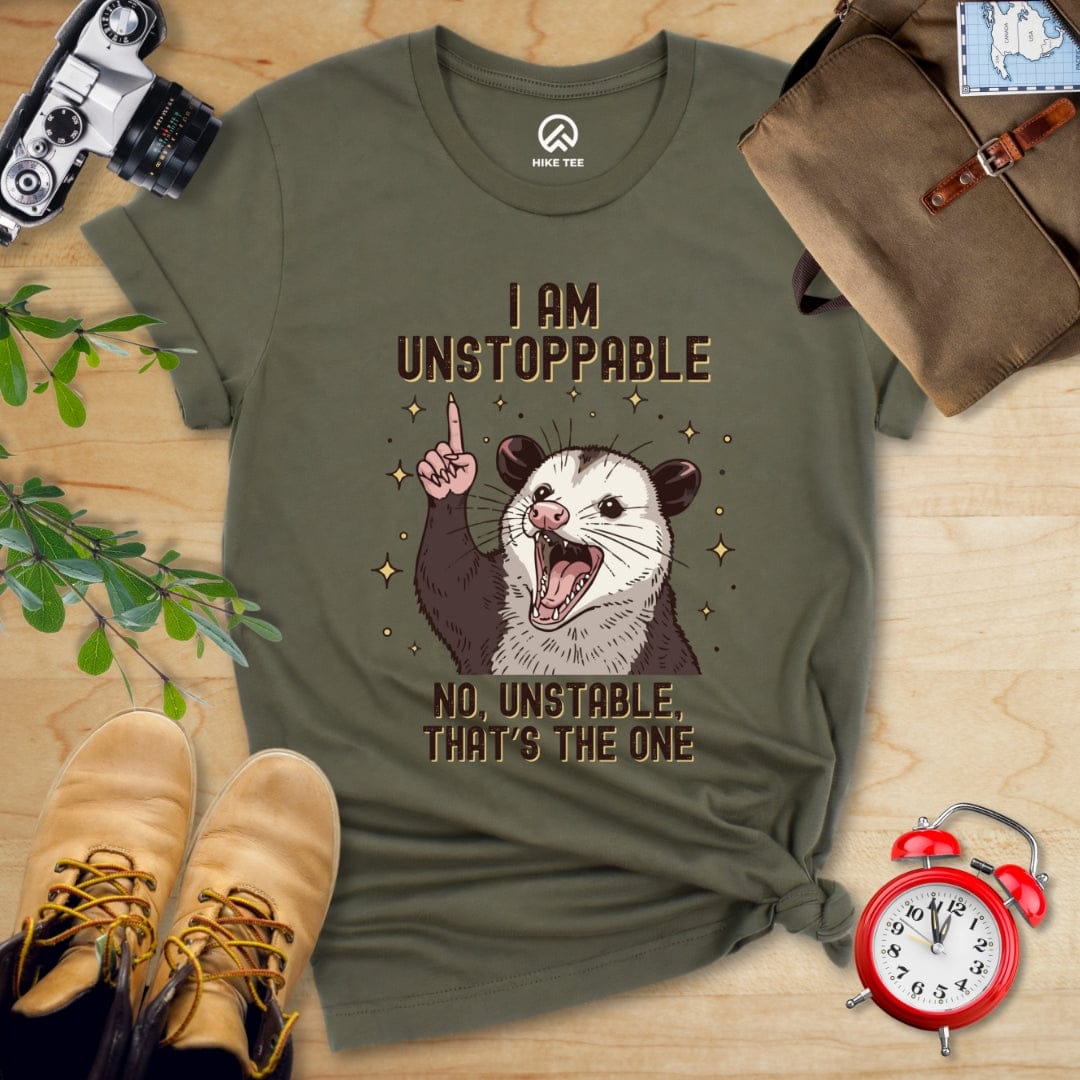 Hike Tee T-Shirt Military Green / S I'm Unstoppable Possum Shirt