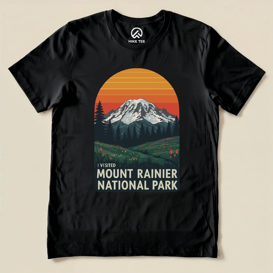 Hike Tee T-Shirt Black / S I visited Mount Rainier Shirt