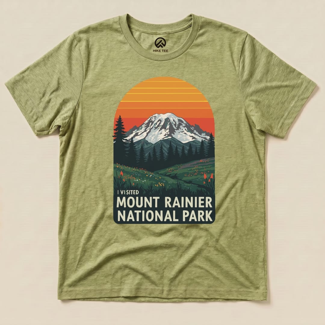 Hike Tee T-Shirt Heather Green / S I visited Mount Rainier Shirt