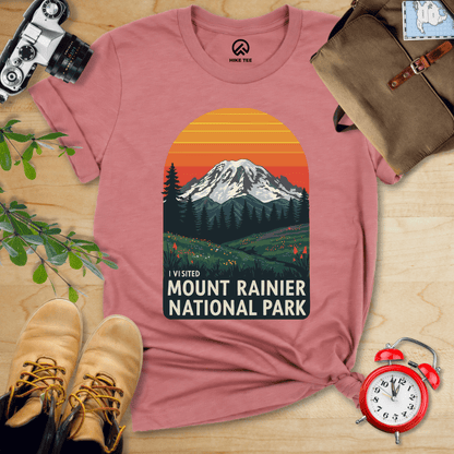 Hike Tee T-Shirt Heather Mauve / S I visited Mount Rainier Shirt