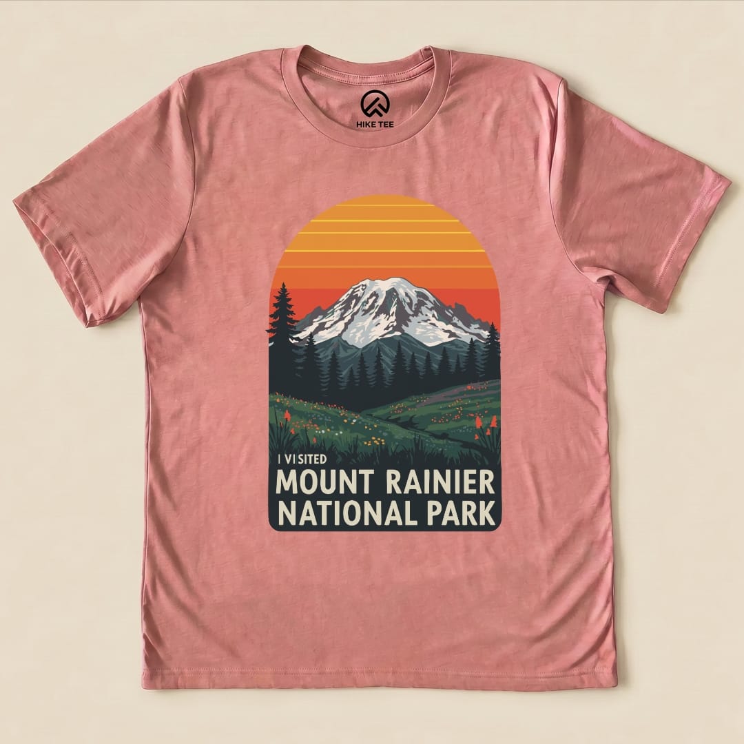 Hike Tee T-Shirt Heather Mauve / S I visited Mount Rainier Shirt