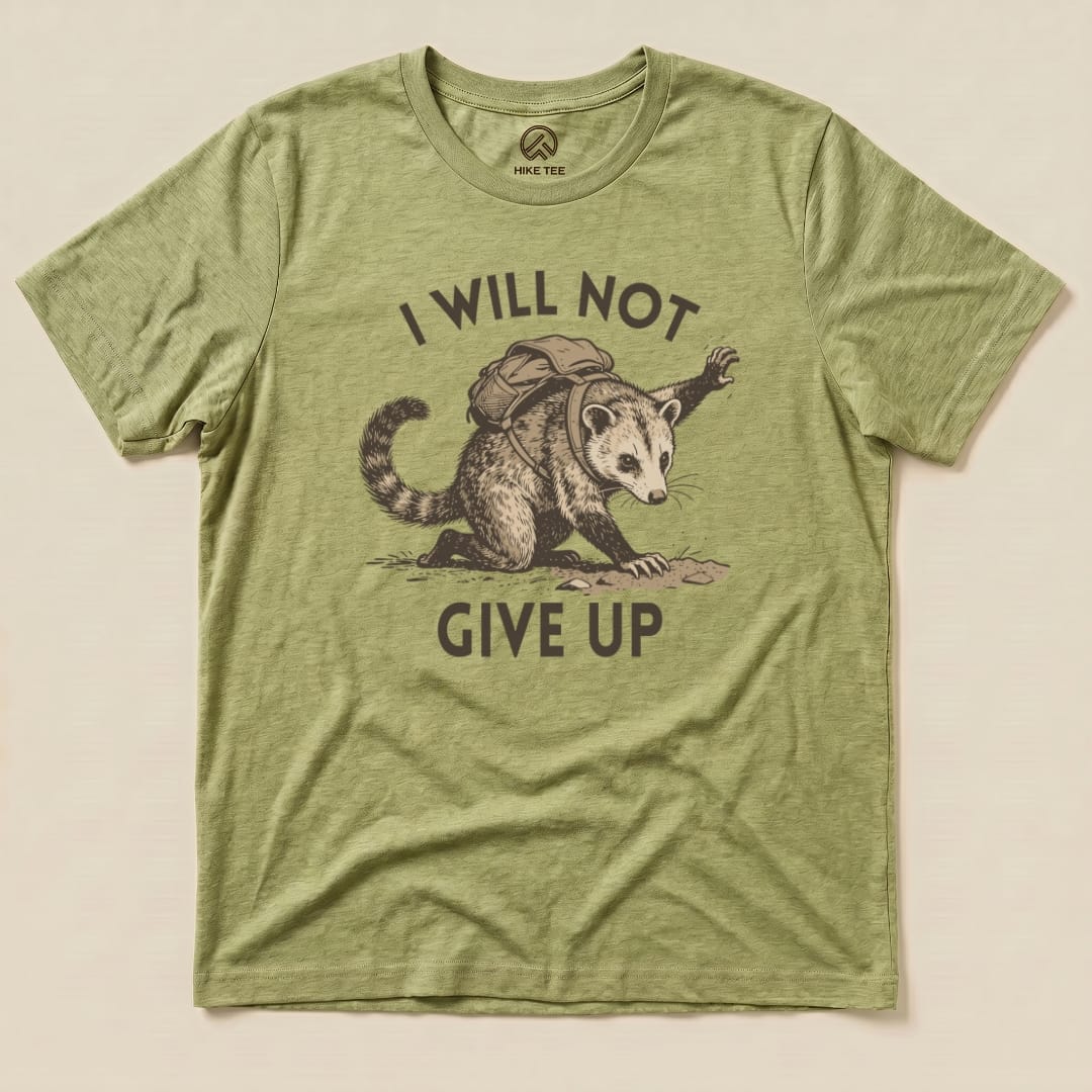 Hike Tee T-Shirt Heather Green / S I Will Not Possum Shirt