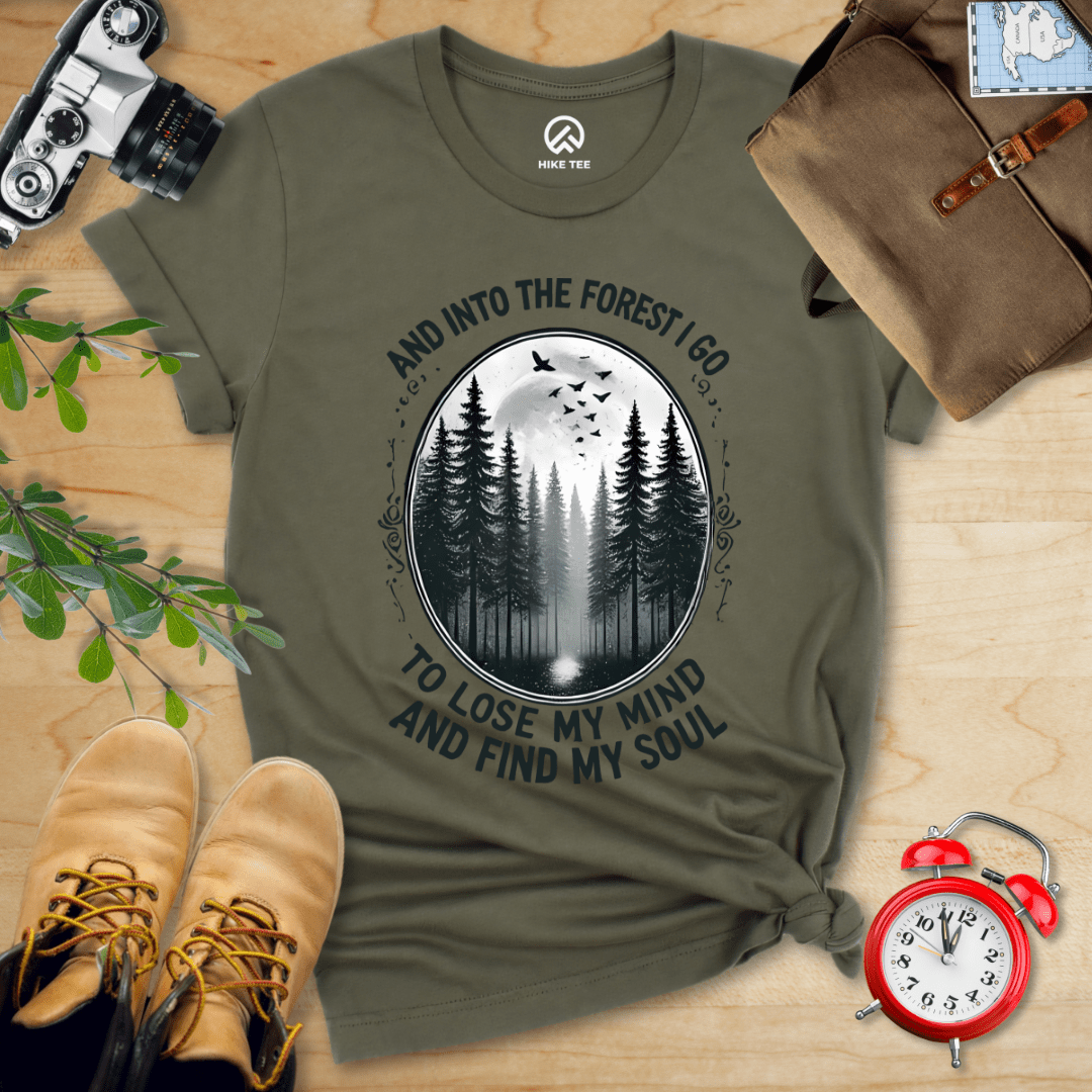 Hike Tee T-Shirt Military Green / S In Forest I Go Shirt