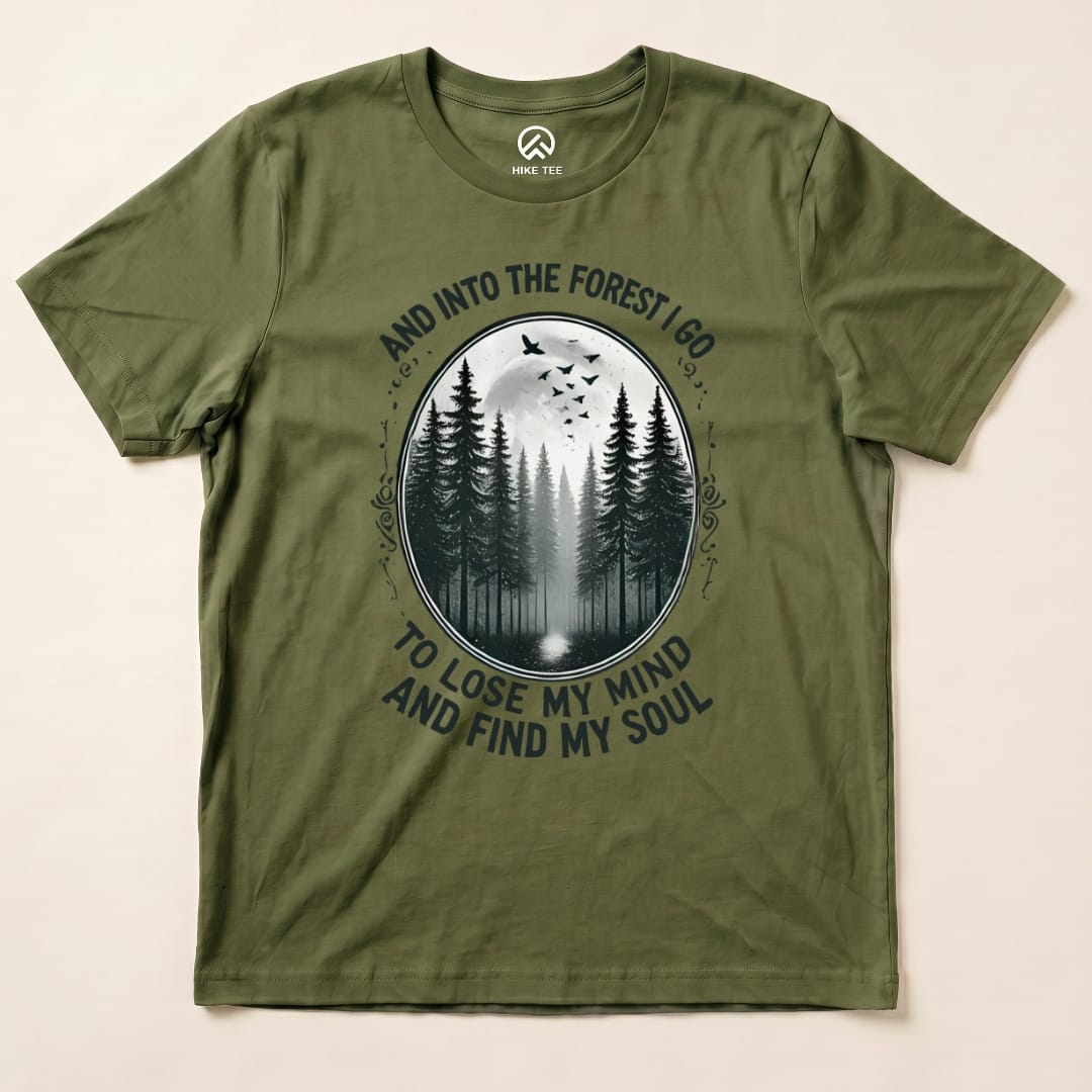 Hike Tee T-Shirt Military Green / S In Forest I Go Shirt