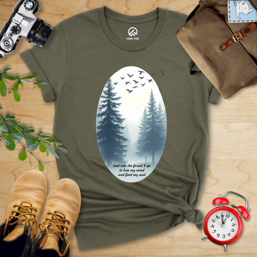 Hike Tee T-Shirt Military Green / S In The Forest I Go Shirt