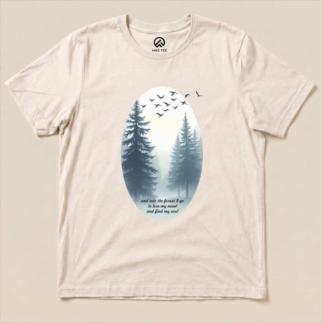 In The Forest I Go Shirt Hike Tee T-Shirt Natural / S