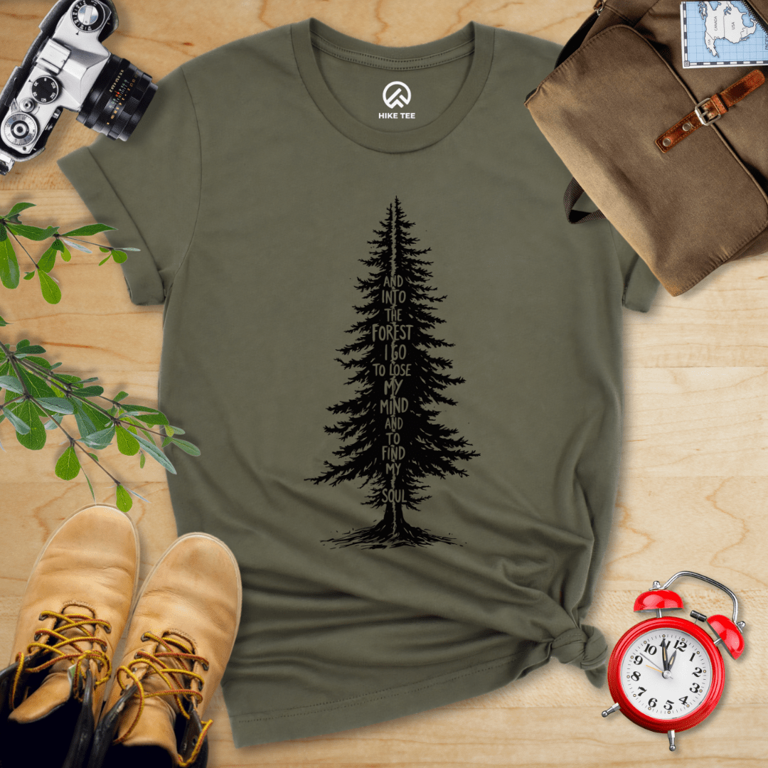 Hike Tee T-Shirt Military Green / S In To The Forest Shirt
